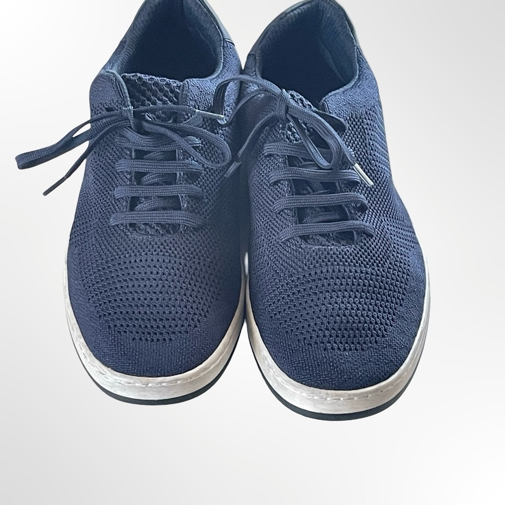 Zara Men's Navy Knit Lace-Up Casual Sneakers - Picture 2 of 7